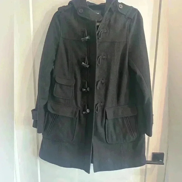 GAP Women's Black Toggle Pea Coat - Picture 4 of 9